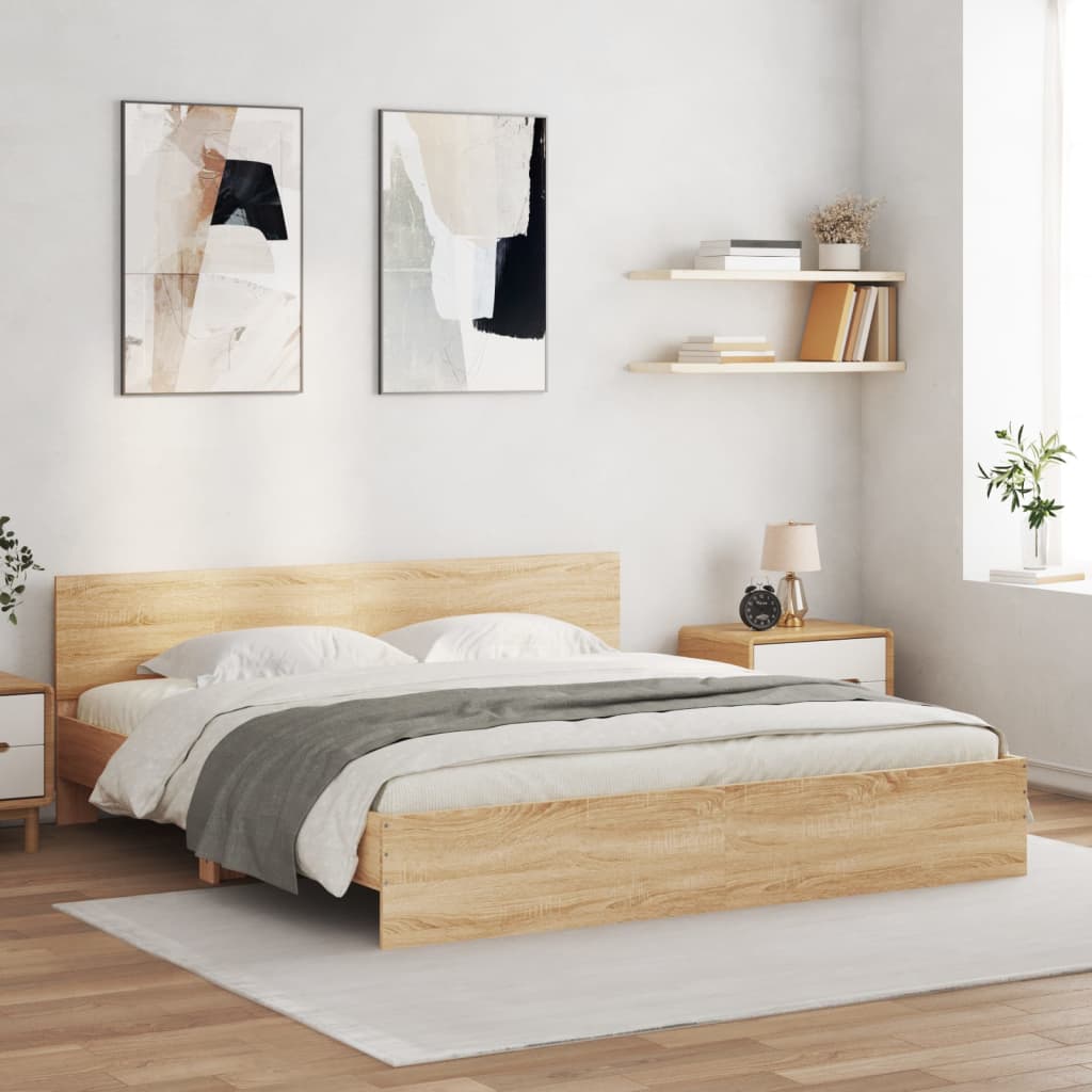 Cadre de lit avec LED sans matelas chêne sonoma 180x200 cm - XIOS