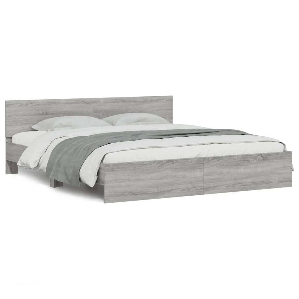 Cadre de lit avec LED sans matelas sonoma gris 180x200 cm - XIOS