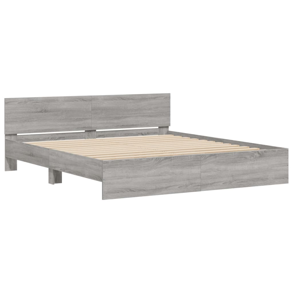 Cadre de lit avec LED sans matelas sonoma gris 180x200 cm - XIOS