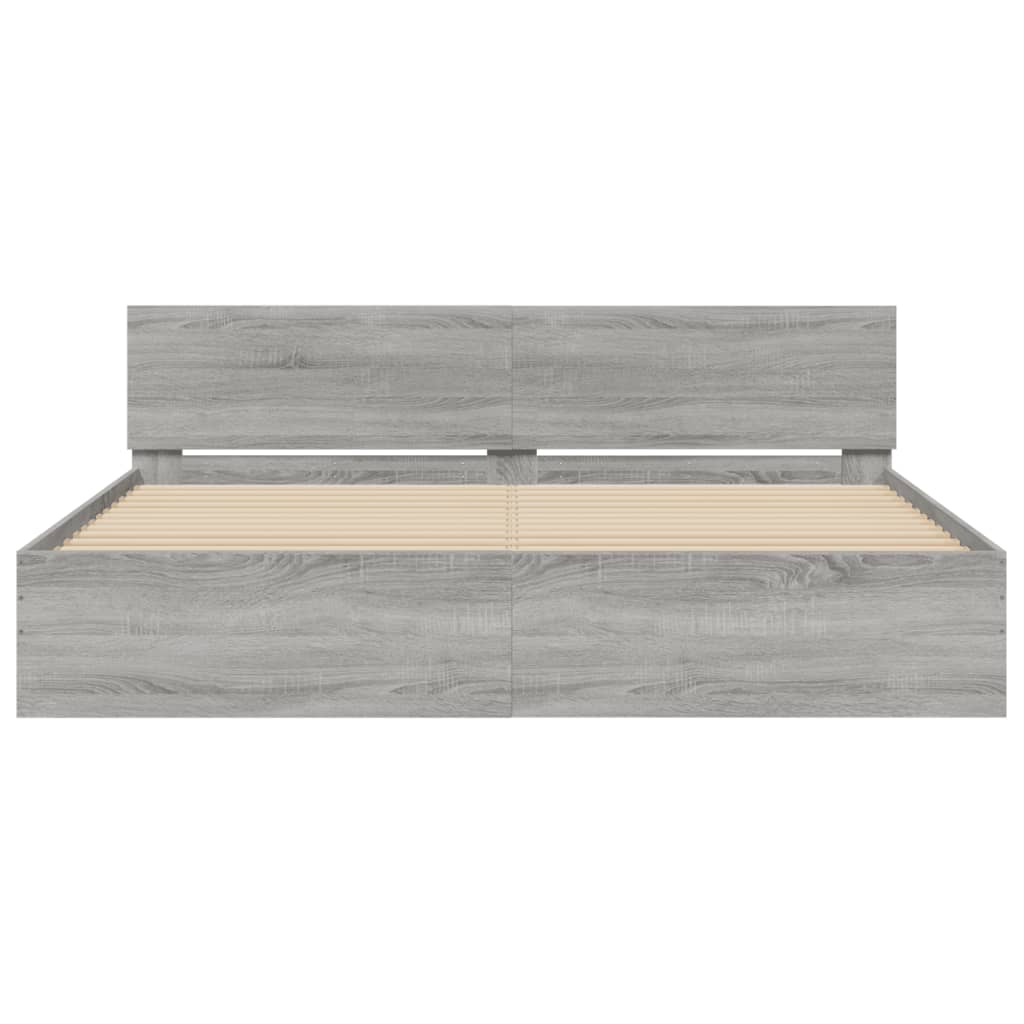 Cadre de lit avec LED sans matelas sonoma gris 180x200 cm - XIOS