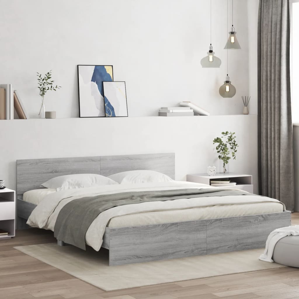 Cadre de lit avec LED sans matelas sonoma gris 180x200 cm - XIOS