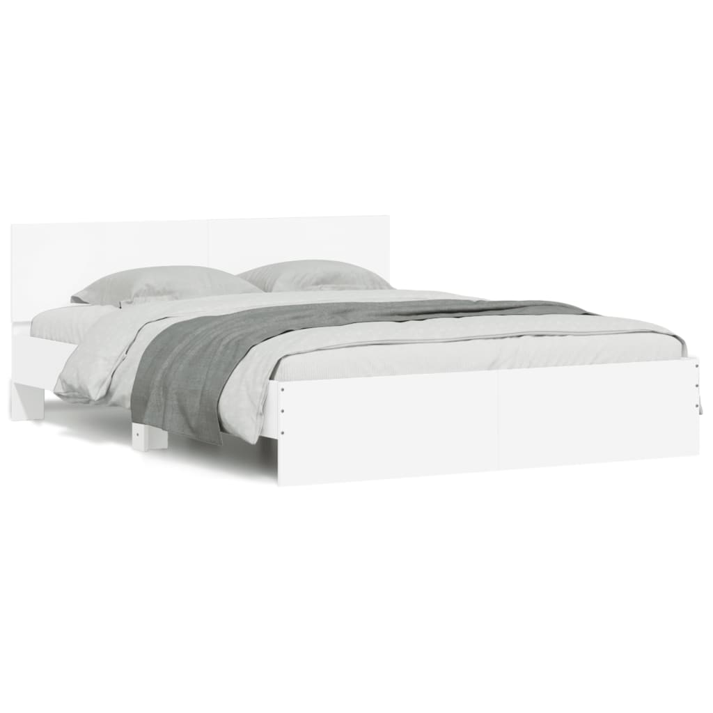 Cadre de lit avec LED sans matelas blanc 160x200 cm - XIOS