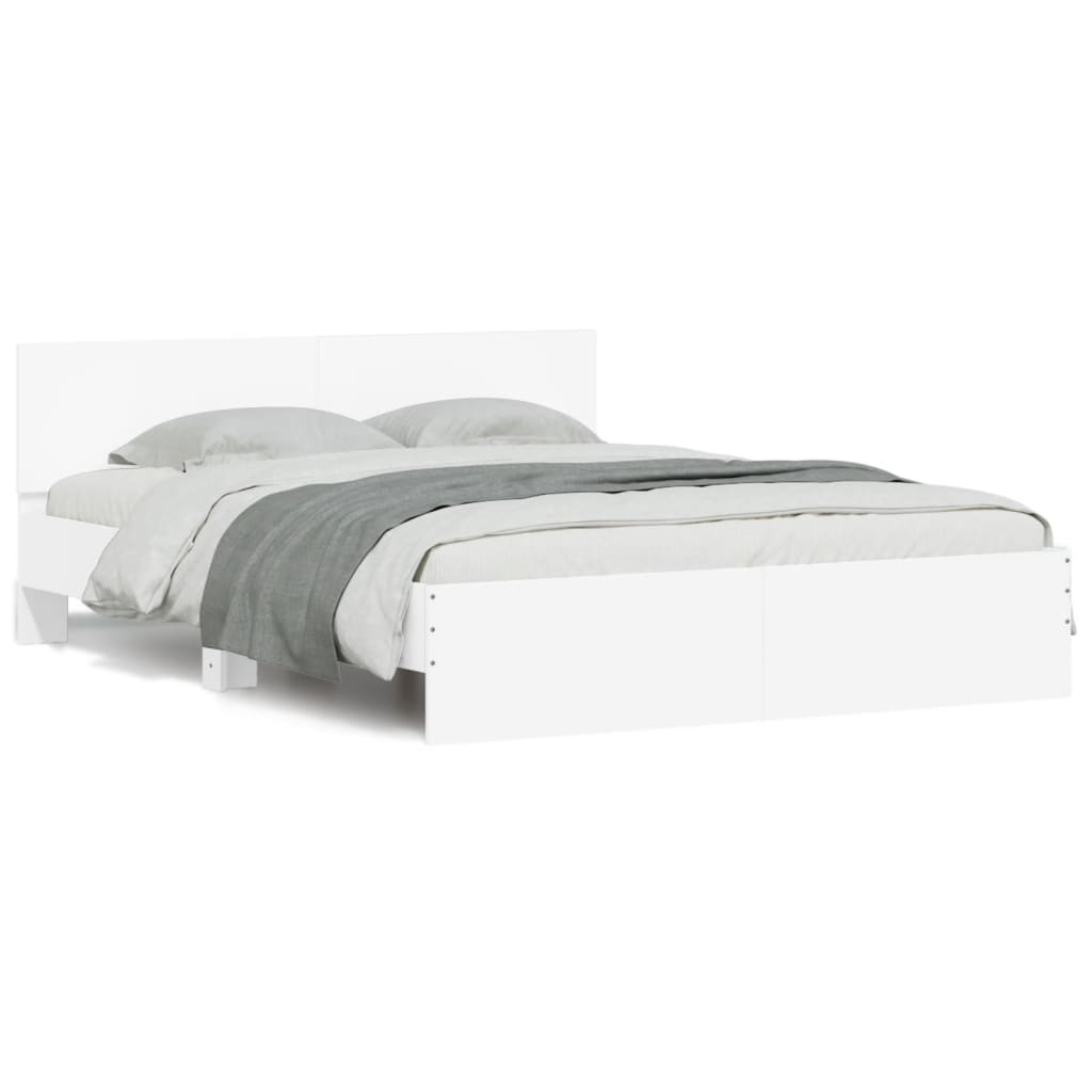 Cadre de lit avec LED sans matelas blanc 150x200 cm - XIOS