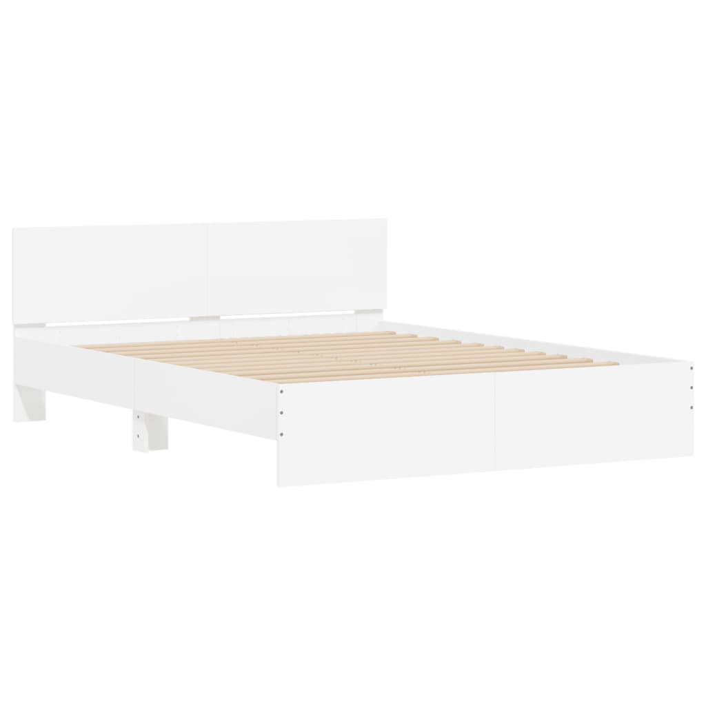 Cadre de lit avec LED sans matelas blanc 150x200 cm - XIOS