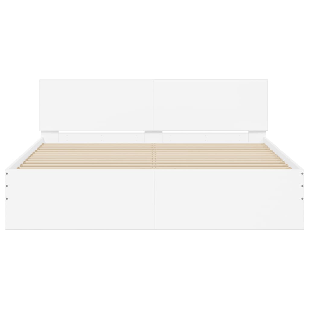 Cadre de lit avec LED sans matelas blanc 150x200 cm - XIOS