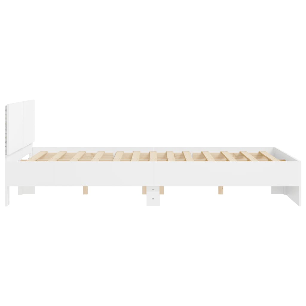 Cadre de lit avec LED sans matelas blanc 150x200 cm - XIOS