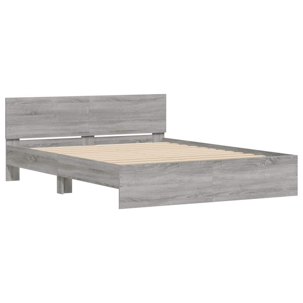 Cadre de lit avec tête de lit et LED sonoma gris 150x200 cm - XIOS
