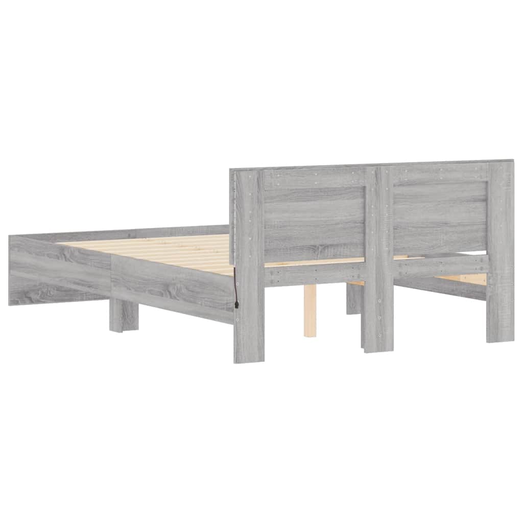 Cadre de lit avec tête de lit et LED sonoma gris 140x200 cm - XIOS