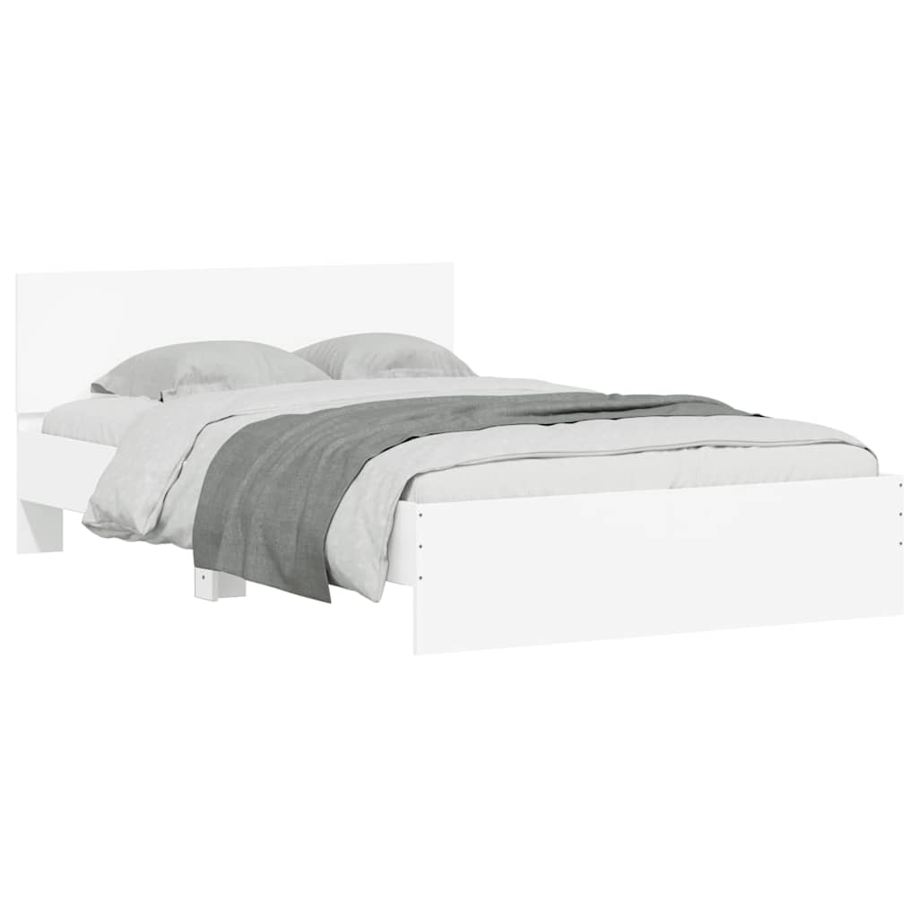 Cadre de lit avec tête de lit et LED blanc 120x200 cm - XIOS