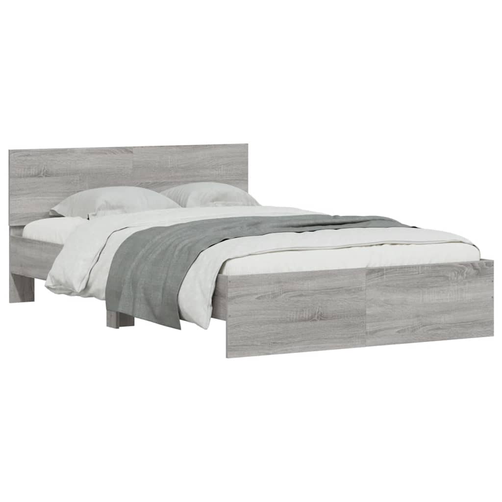 Cadre de lit avec tête de lit et LED sonoma gris 120x200 cm - XIOS