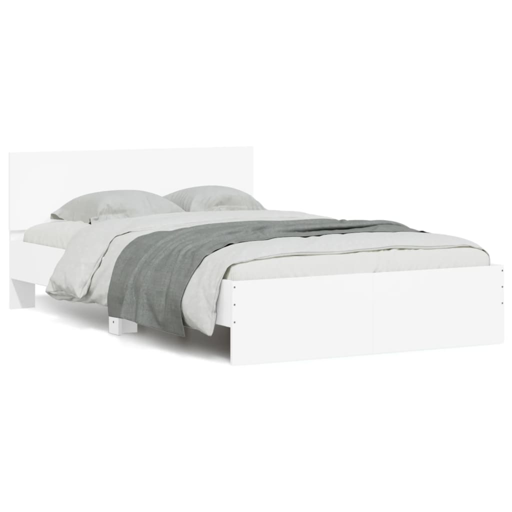 Cadre de lit avec LED sans matelas blanc 135x190 cm - XIOS