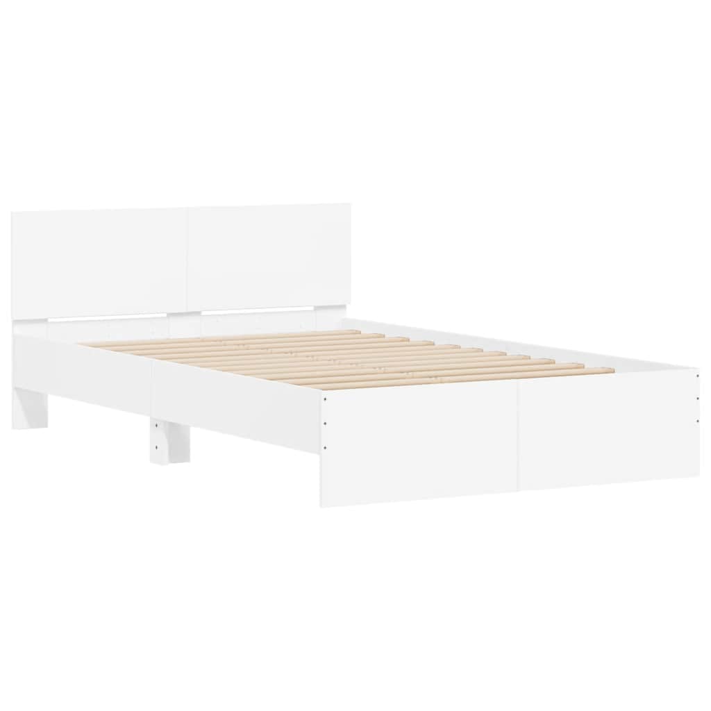 Cadre de lit avec tête de lit et LED blanc 120x190 cm - XIOS