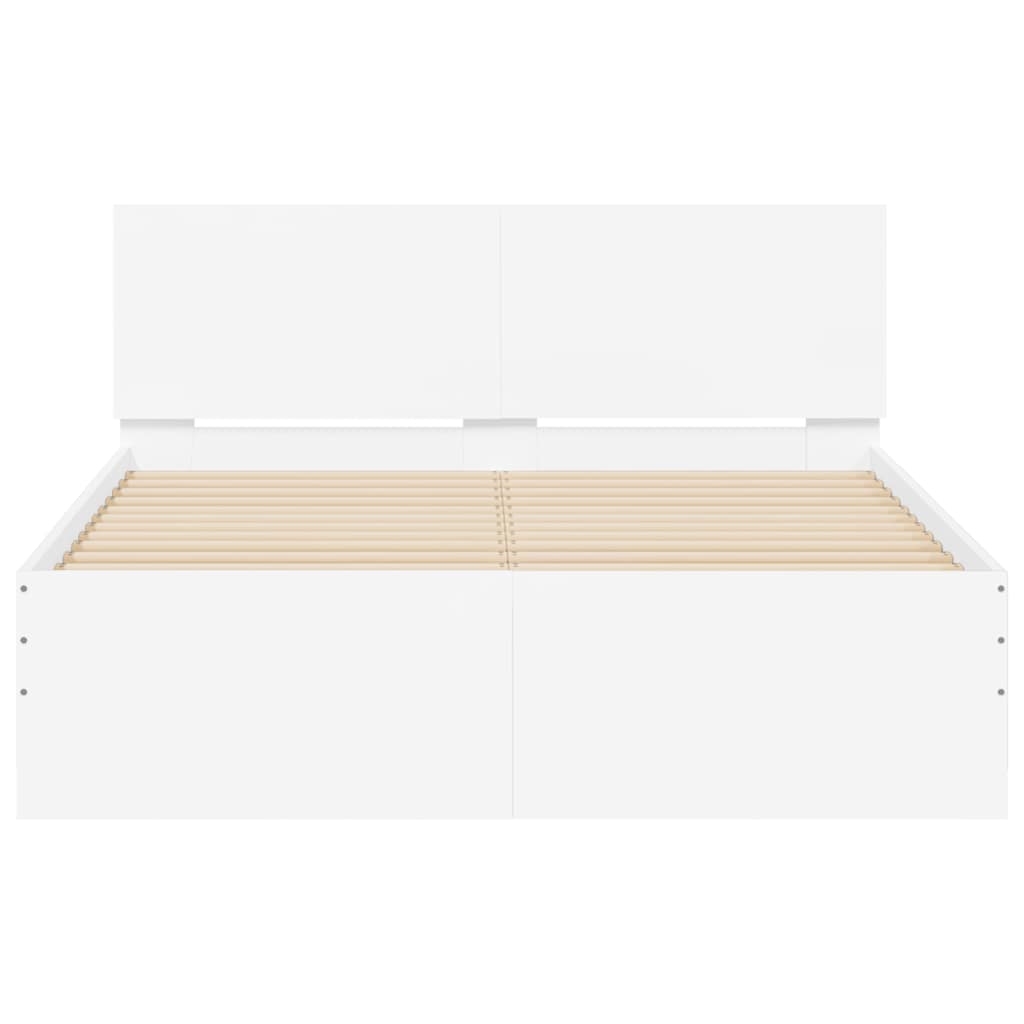 Cadre de lit avec tête de lit et LED blanc 120x190 cm - XIOS