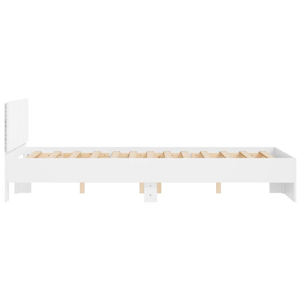 Cadre de lit avec tête de lit et LED blanc 120x190 cm - XIOS