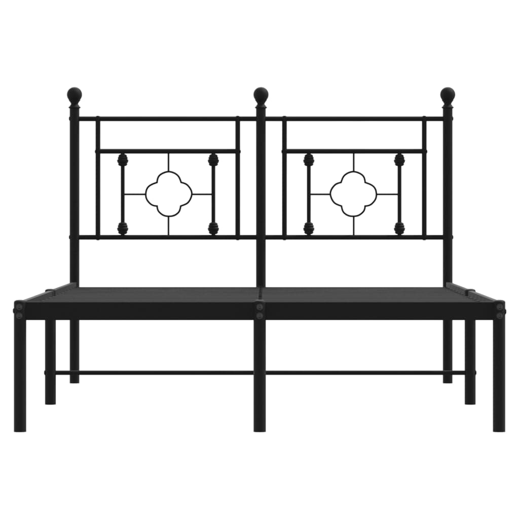 Cadre de lit métal sans matelas avec tête de lit noir 120x190cm - XIOS
