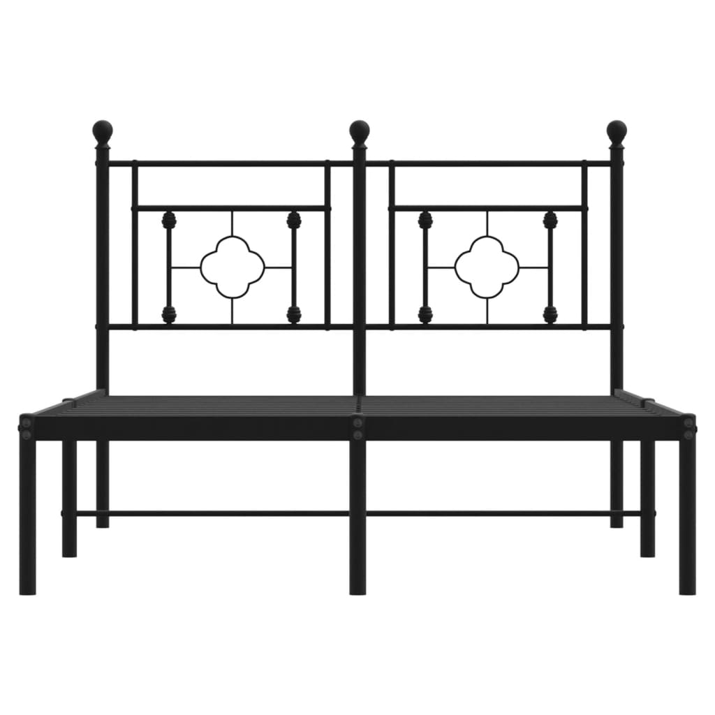 Cadre de lit métal sans matelas avec tête de lit noir 120x200cm - XIOS
