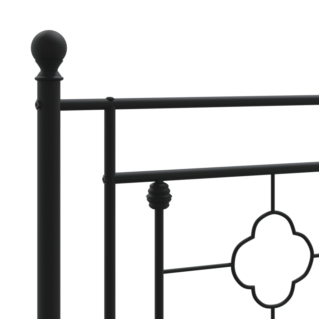 Cadre de lit métal sans matelas avec tête de lit noir 140x190cm - XIOS