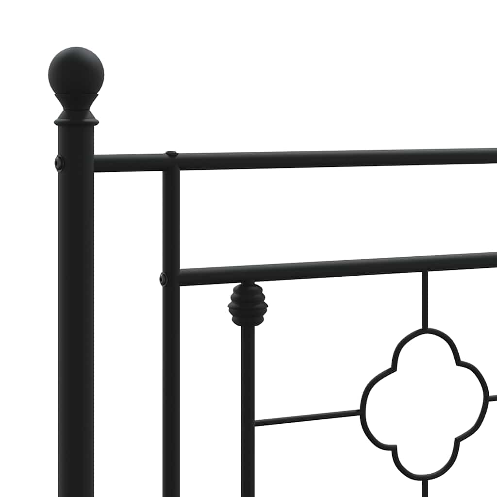 Cadre de lit métal sans matelas avec tête de lit noir 150x200cm - XIOS