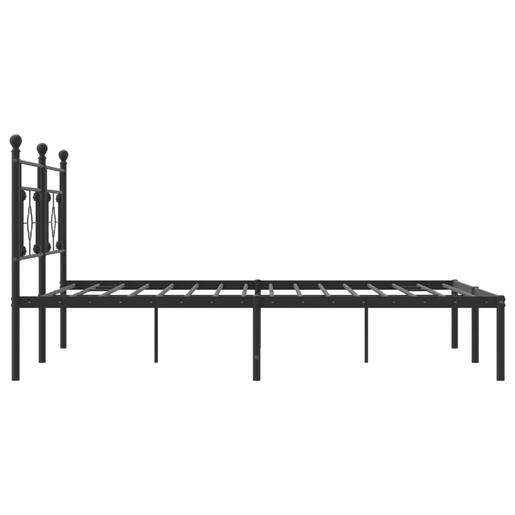 Cadre de lit métal sans matelas avec tête de lit noir 183x213cm - XIOS