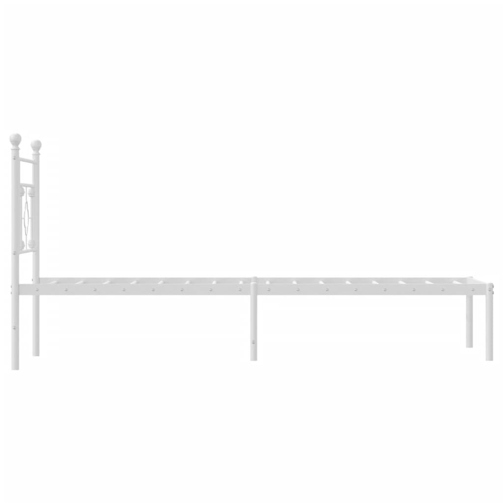 Cadre de lit métal sans matelas avec tête de lit blanc 75x190cm - XIOS