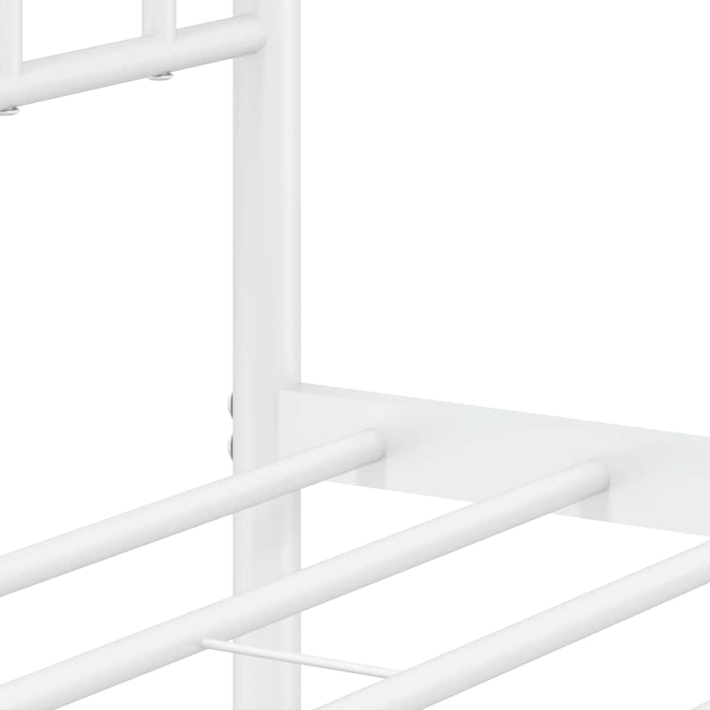 Cadre de lit métal sans matelas et tête de lit blanc 160x200 cm - XIOS