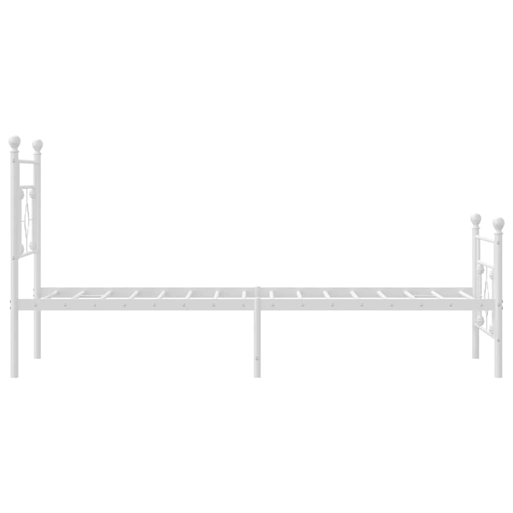 Cadre de lit métal sans matelas et pied de lit blanc 100x200 cm - XIOS