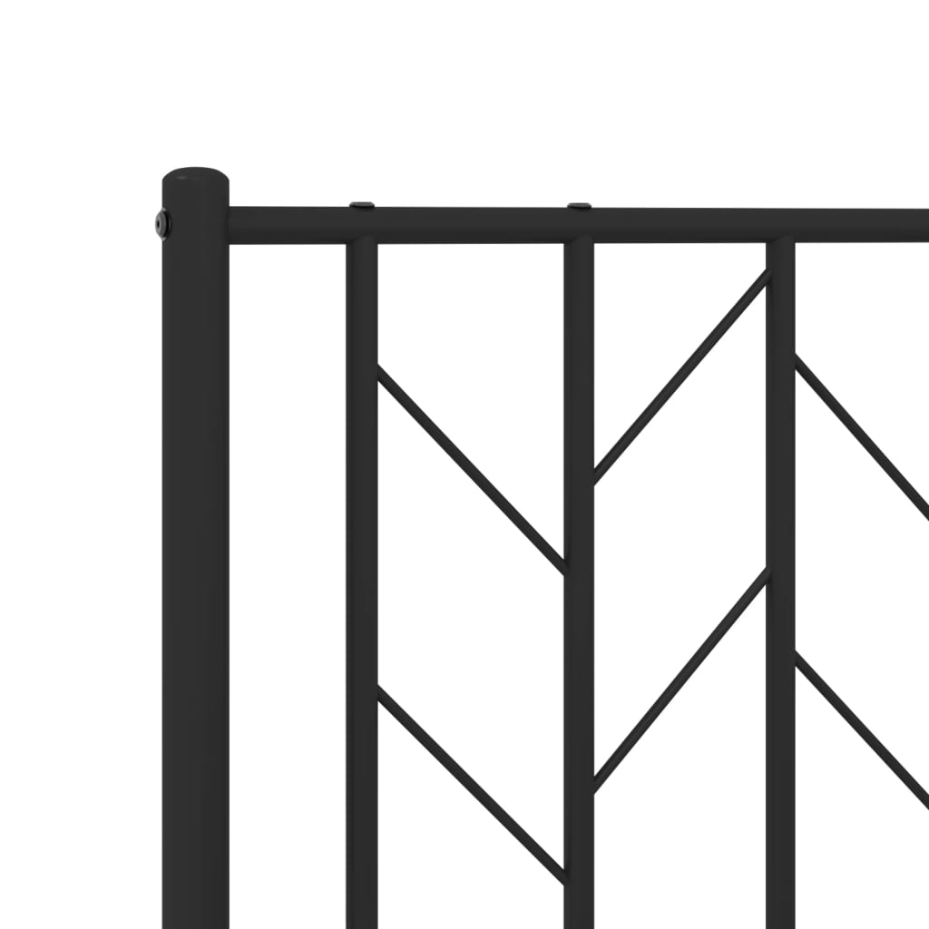 Cadre de lit métal sans matelas avec tête de lit noir 107x203cm - XIOS