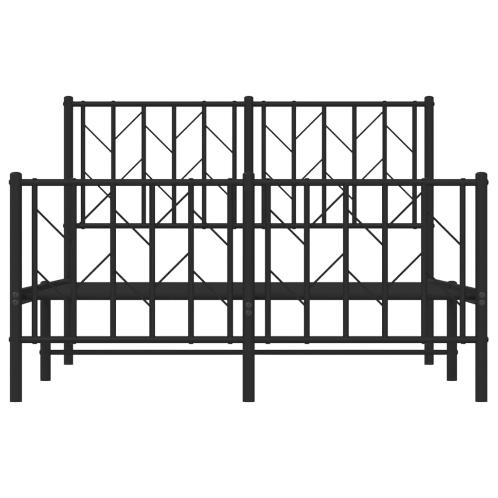 Cadre de lit métal sans matelas avec pied de lit noir 120x200cm - XIOS