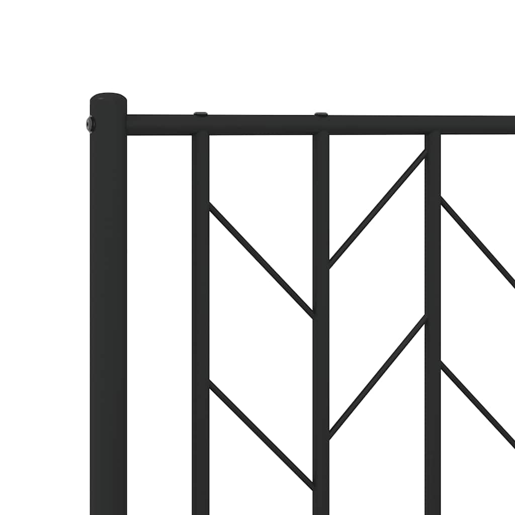 Cadre de lit métal sans matelas avec pied de lit noir 150x200cm - XIOS