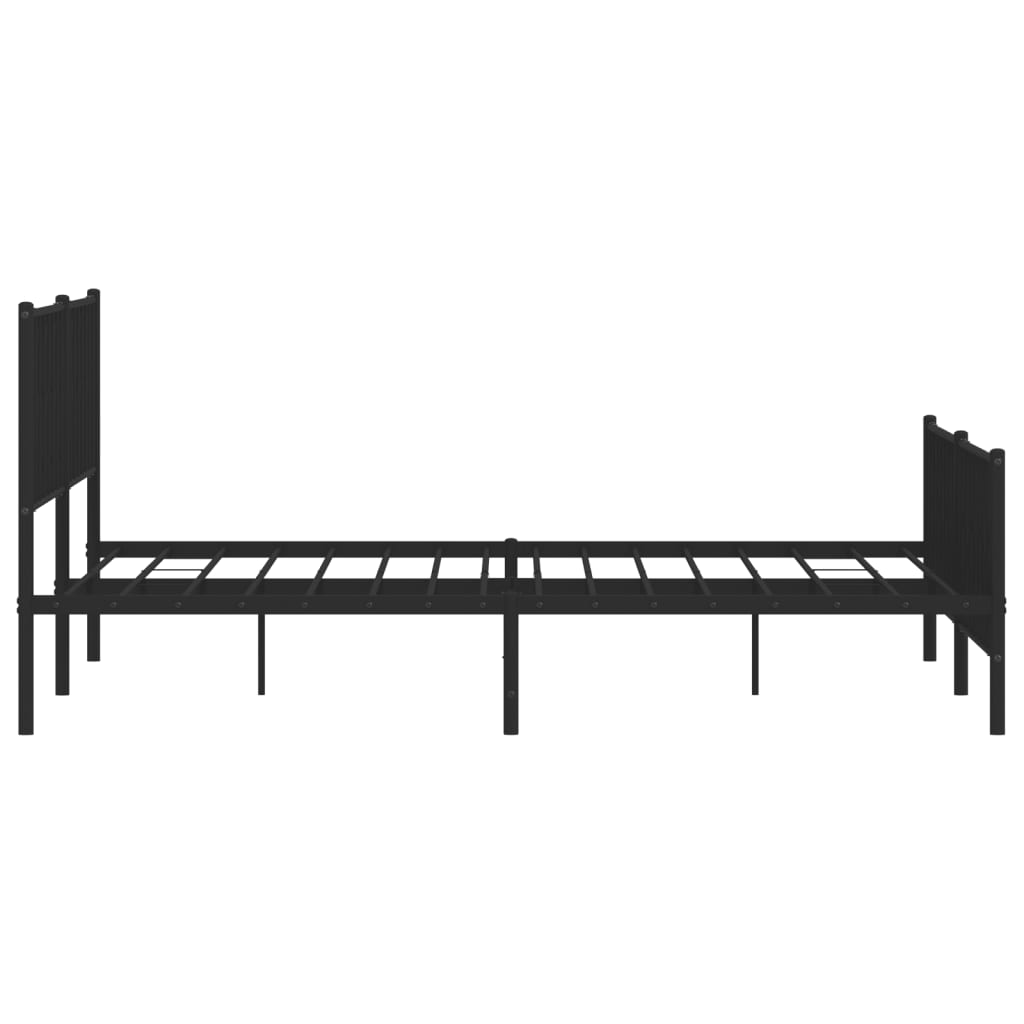 Cadre de lit métal sans matelas avec pied de lit noir 200x200cm - XIOS
