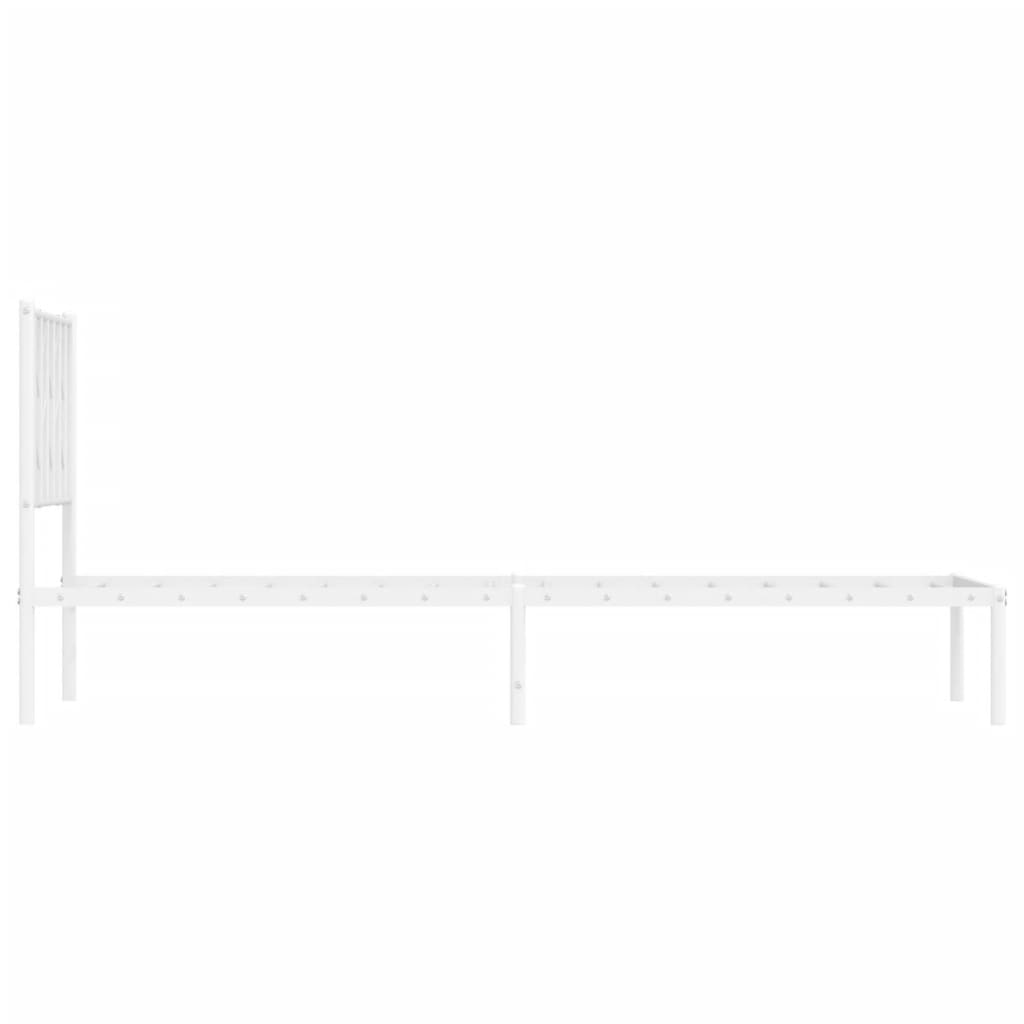 Cadre de lit métal sans matelas avec tête de lit blanc 80x200cm - XIOS