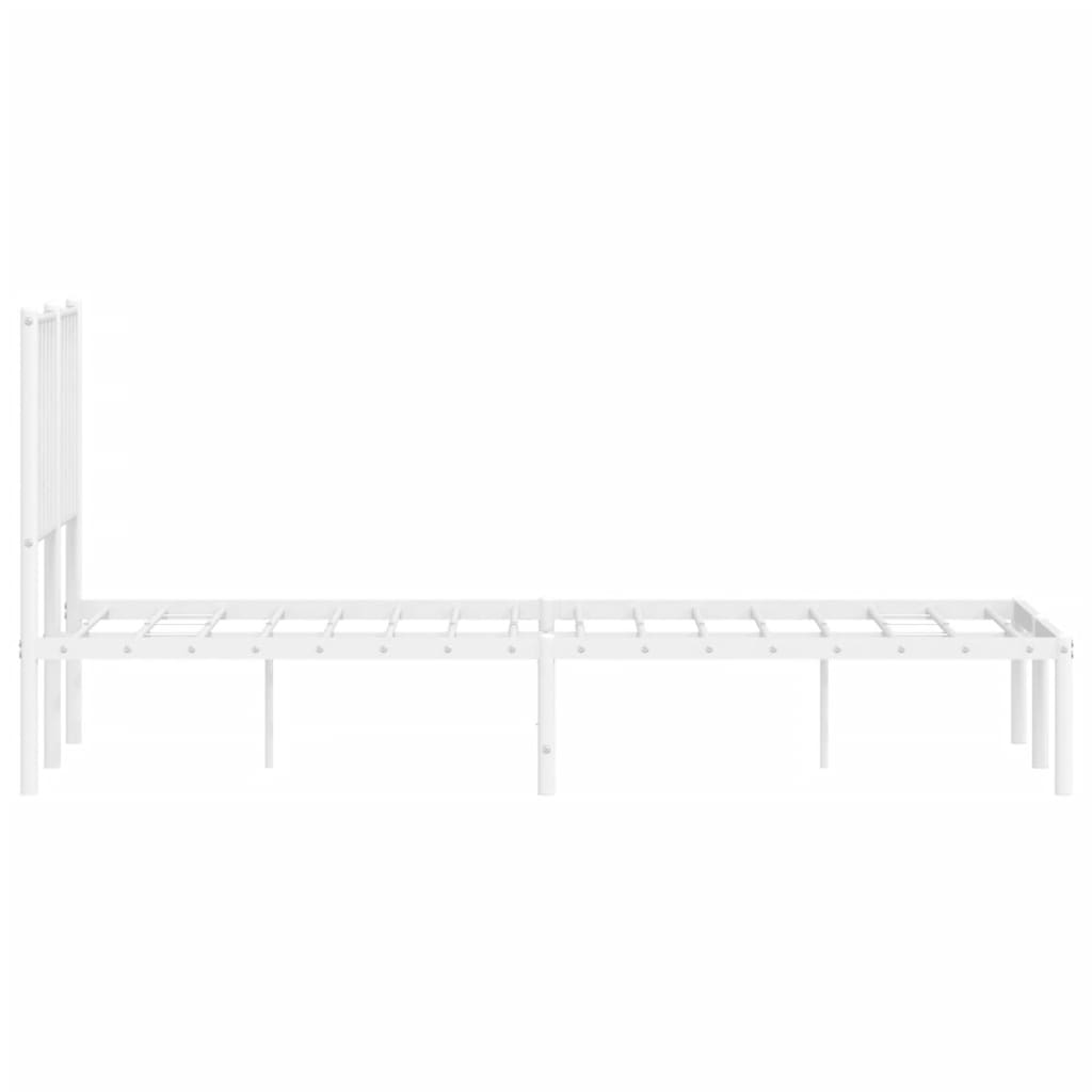Cadre de lit métal sans matelas et tête de lit blanc 120x190 cm - XIOS