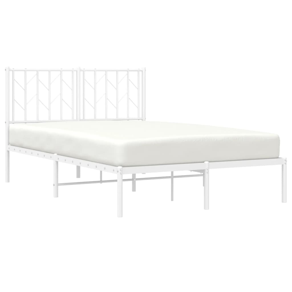 Cadre de lit métal sans matelas et tête de lit blanc 120x200 cm - XIOS