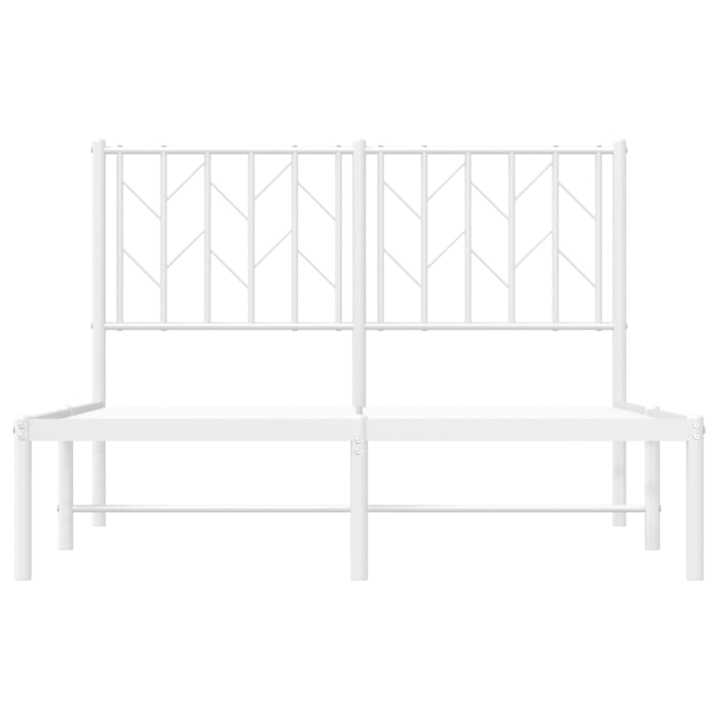 Cadre de lit métal sans matelas et tête de lit blanc 120x200 cm - XIOS