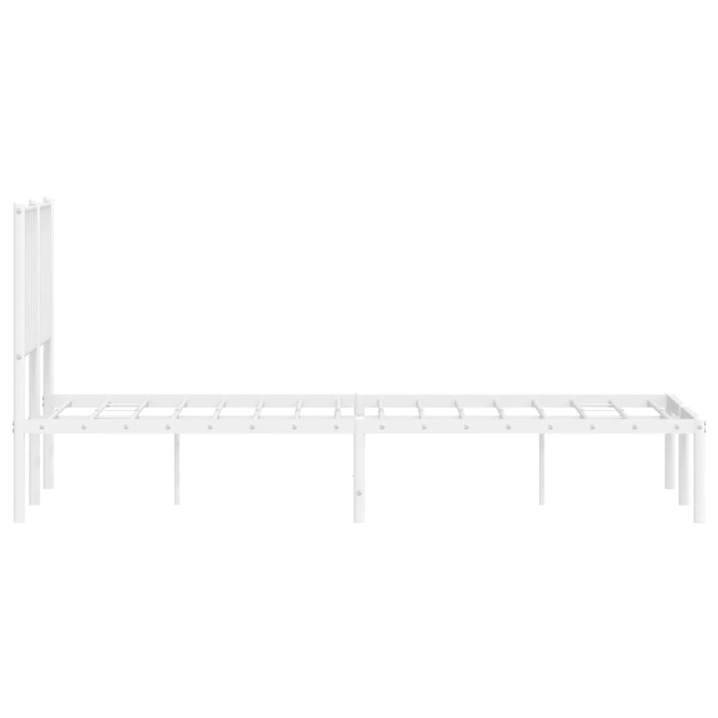 Cadre de lit métal sans matelas et tête de lit blanc 120x200 cm - XIOS