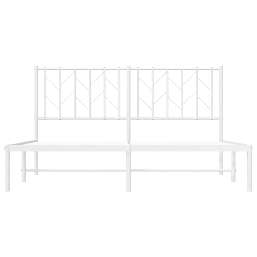 Cadre de lit métal sans matelas et tête de lit blanc 150x200 cm - XIOS