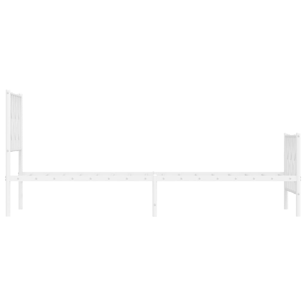 Cadre de lit métal sans matelas avec pied de lit blanc 80x200cm - XIOS