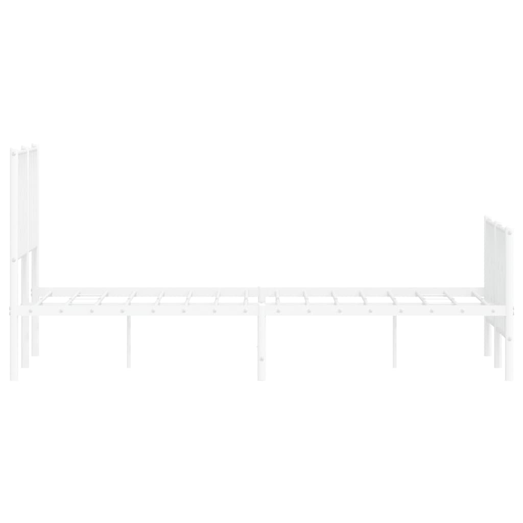 Cadre de lit métal sans matelas et pied de lit blanc 120x200 cm - XIOS
