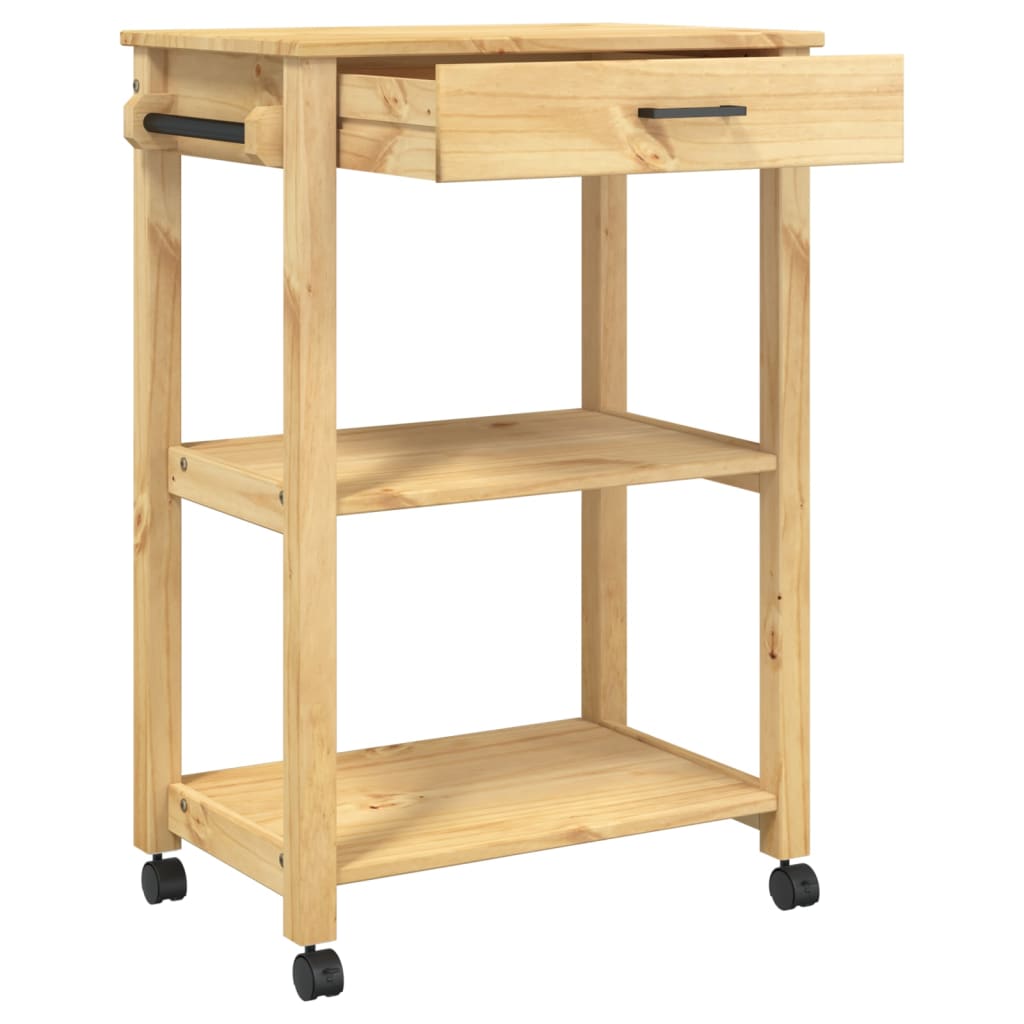 Chariot de cuisine MONZA 60x40x90 cm bois massif de pin - XIOS