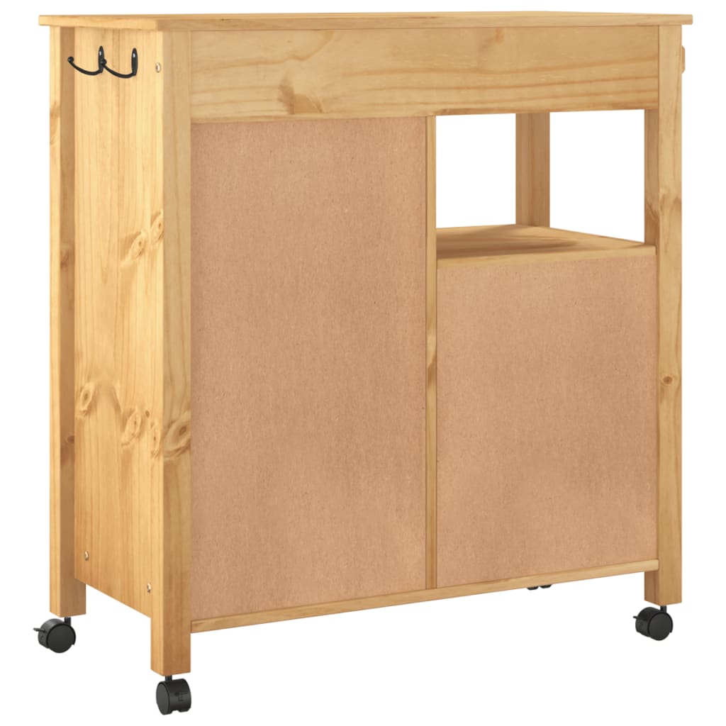 Chariot de cuisine MONZA 84x40x90 cm bois massif de pin - XIOS