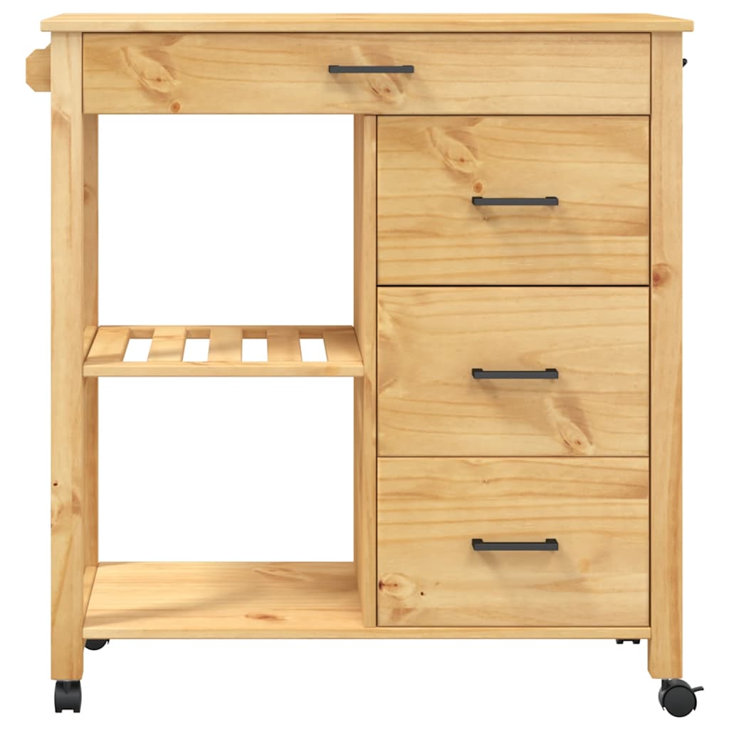 Chariot de cuisine MONZA 84x40x88,5 cm bois massif de pin - XIOS