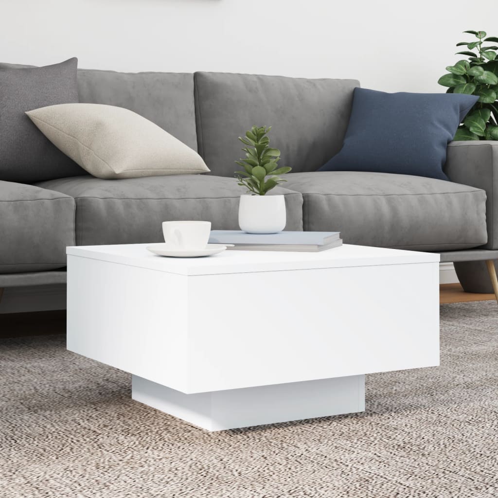 Table basse blanc 55x55x31 cm bois d'ingénierie - XIOS