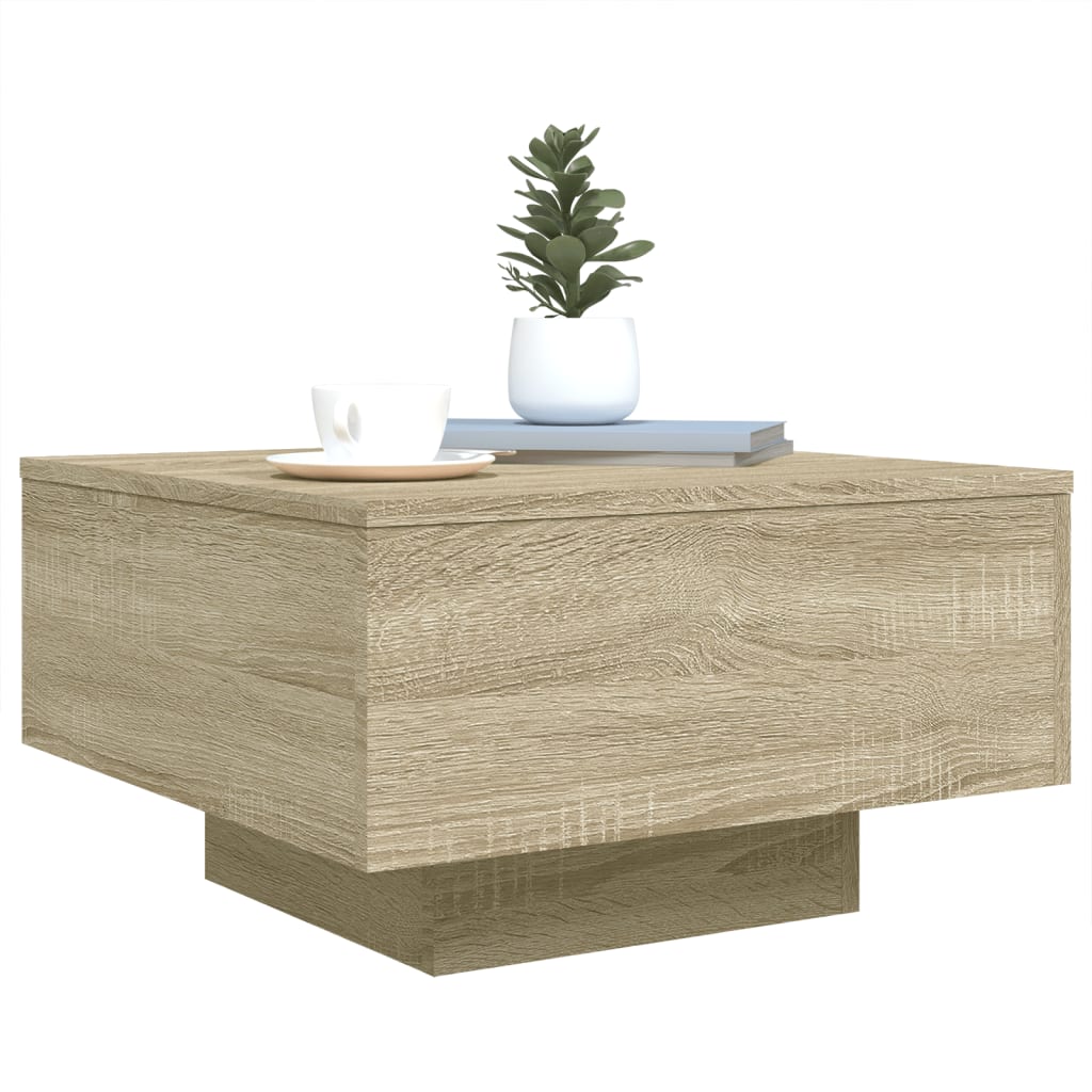 Table basse chêne sonoma 55x55x31 cm bois d'ingénierie - XIOS
