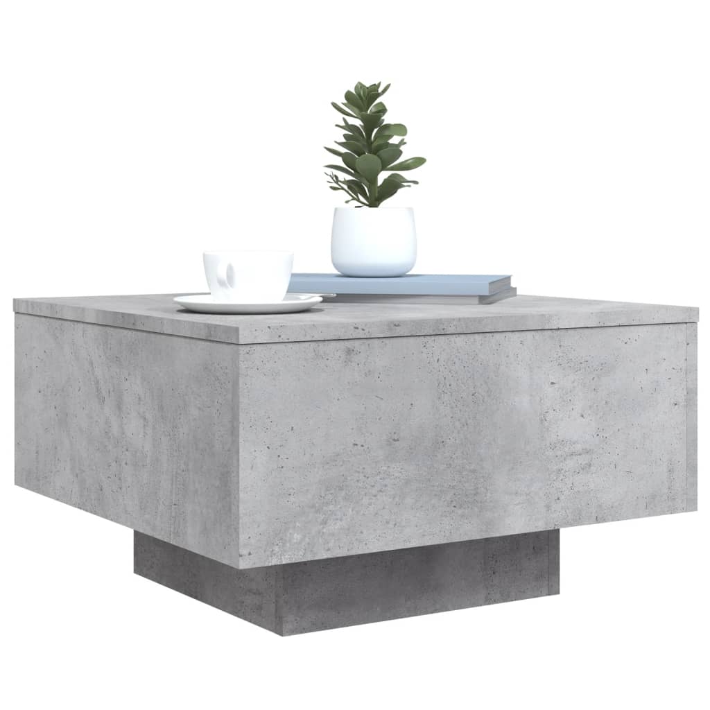 Table basse gris béton 55x55x31 cm bois d'ingénierie - XIOS