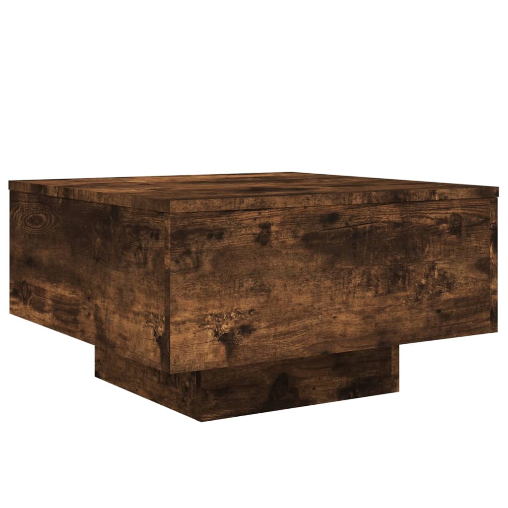 Table basse chêne fumé 55x55x31 cm bois d'ingénierie - XIOS