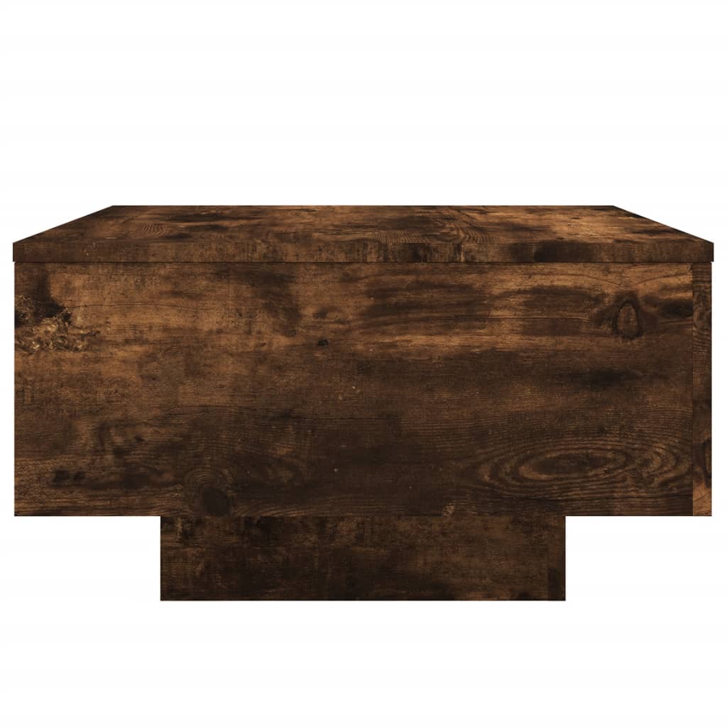 Table basse chêne fumé 55x55x31 cm bois d'ingénierie - XIOS