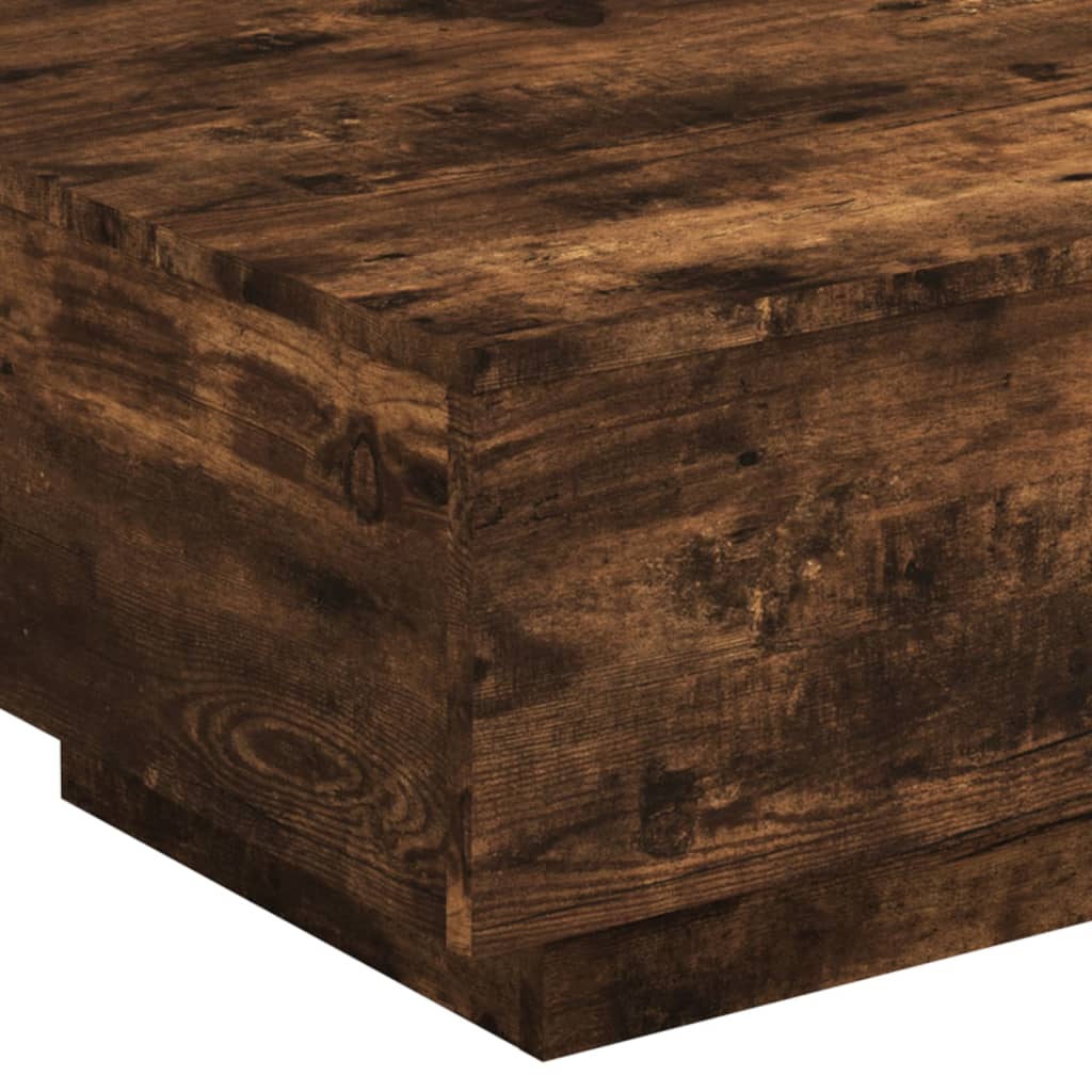 Table basse chêne fumé 55x55x31 cm bois d'ingénierie - XIOS