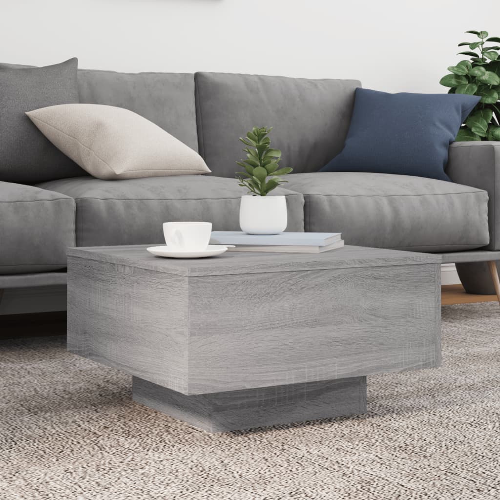Table basse sonoma gris 55x55x31 cm bois d'ingénierie - XIOS