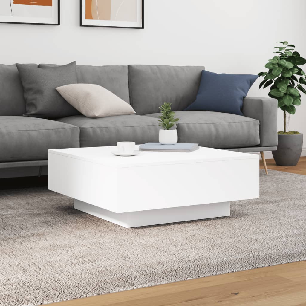 Table basse blanc 80x80x31 cm bois d'ingénierie - XIOS