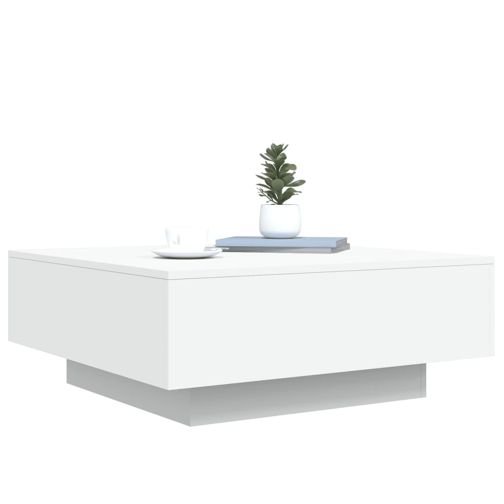 Table basse blanc 80x80x31 cm bois d'ingénierie - XIOS